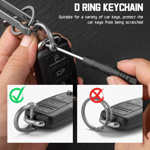 Vista 4 de Titanium Belt Key Holder Clip with 2/3 Inch D ring