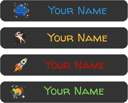 Vista 18 de Etiqueta personalizada con nombre para niños (72 unidades), impermeable, apta para lavavajillas, ideal para la escuela, guardería y campamento