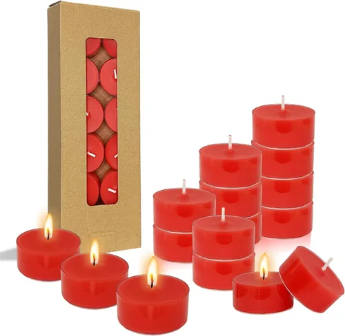 Vista 13 de Velas perfumadas hechas a mano, 12 velas redondas de velas de té de cera de abejas naturales, velas sin humo, para spa, decoración del hogar