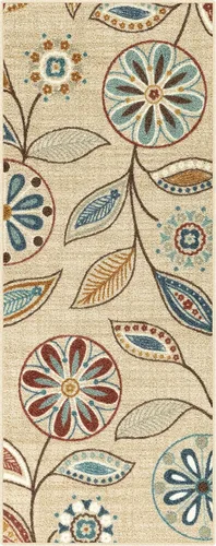 Vista 18 de Maples Rugs Reggie - Alfombra bohemia con estampado floral, 1 pies 8 Gris oscuro