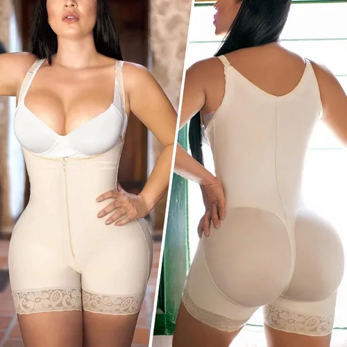 Vista 5 de YIANNA Fajas Colombianas Shapewear para Mujer Control de Abdomen Posparto Moldeador Corporal Levantador de Glúteos Bodysuit Beige