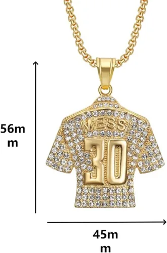 Vista 2 de Number 30 Soccer Jersey Necklace, No. 30 Jersey Necklace for Men, Hip Hop Soccer Necklace 30 Sports Lucky Number Jewelry, Punk Football Necklace
