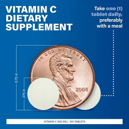 Vista 4 de MAJOR Vitamina C-500 mg de ácido ascórbico - Tabletas de vitamina C - Suplemento dietético - 100 unidades (1 paquete)