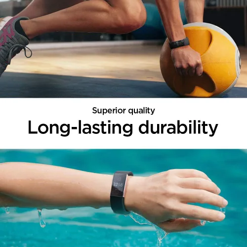 Vista 8 de Spigen Ajuste de silicona diseñado para Fitbit Charge 4 (2020) / Charge 3 (2018) Band - Negro