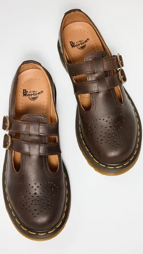 Vista 4 de Dr. Martens Mocasines Mary Jane 8065 para mujer, Crazy Horse marrón oscuro, 7 Medium US