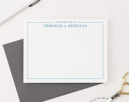Vista 2 de Papelería personalizada para hombres o mujeres, personalizada desde el escritorio del juego de papelería, papelería profesional con sobres, tu