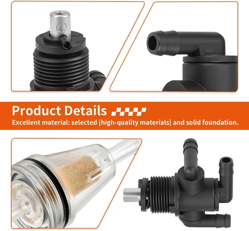 Vista 6 de 7052161 Válvula de depósito de combustible de 3 vías Petcock y tuerca de perilla para Polaris Sportsman 335 400 500 600 700 Magnum Trail Boss 325