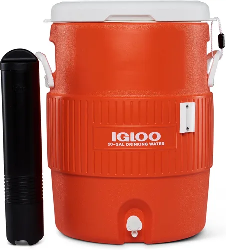 Vista 11 de Igloo, heladera con grifo para transportar bebidas, capacidad: 2 galones (color azul).