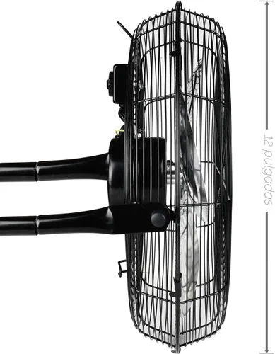 Vista 3 de Simple Deluxe - Ventilador industrial de piso, de metal resistente y alta velocidad, 3 velocidades, 12 pulgadas, color negro