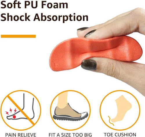 Vista 5 de Dr. Shoesert Rellenos de zapatos – Cojines de dedo del pie ajustan el tamaño del zapato, plantillas de tamaño medio para tacones altos, vestidos