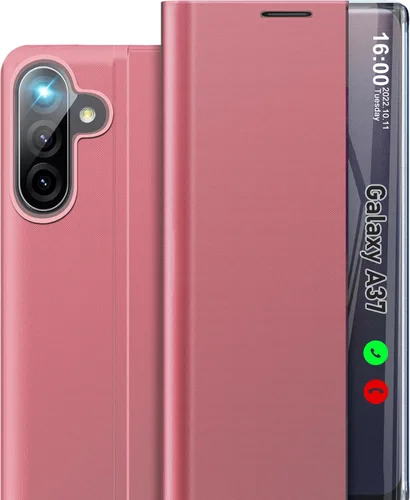 Vista 17 de Funda de teléfono para Samsung Galaxy A16 5G, Clear View Window Funda delgada de lujo para teléfono Galaxy A16 con soporte, funda protectora