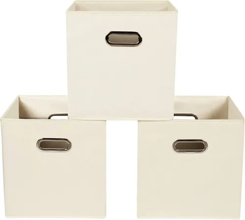 Vista 43 de Yunkeeeper - Contenedores de almacenamiento, cubos organizadores de tela con asa, cubos plegables para almacenamiento de tela o accesorios, 11 x 11