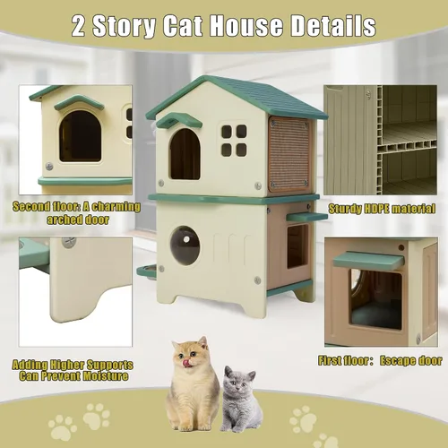 Vista 4 de Casa aislada para gatos al aire libre con forro