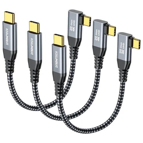 Vista 25 de ZeroneTeck Cable USB C de 6 pulgadas 0.5 pies, Transferencia de Datos de Alta Velocidad 20Gbps Corto, Cable USB C 3.2 Gen 2×2 100W PD de Carga
