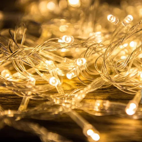 Vista 8 de Guirnalda de luces de Navidad de 66 pies y 200 luces LED para exteriores e interiores, luces decorativas extensibles e impermeables con cable