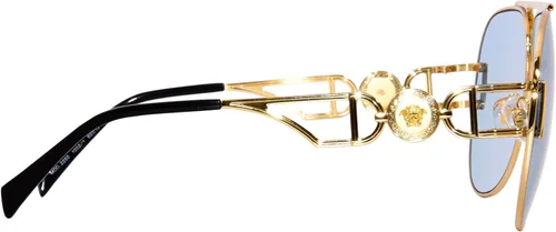 Vista 3 de Versace 2255 10021 Gafas de Sol DoradoNegroAzul Claro Pilot 2.480 in, Oro azul claro.