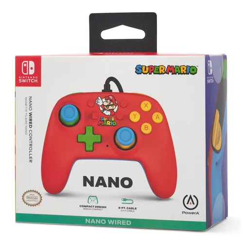 Vista 2 de Super Mario Bros Mario Medley Nano Wired Nintendo Switch Controller
