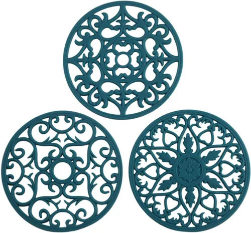 Vista 18 de Salvamanteles de silicona para platos calientes, ollas calientes y almohadillas, protege la encimera de ollas calientes y sartenes que salen