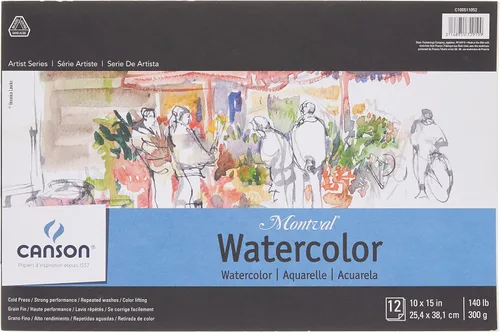 Vista 3 de Canson Artist Series - Papel de acuarela, bloc con espiral de alambre, 5.5 x 8.5 pulgadas, 20 hojas (140lb/300g) - Papel de artista para adultos