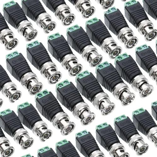 Vista 8 de Adaptador de conector de cámara CCTV de seguridad CCTV de 28 unidades chapado en oro macho a macho coaxial Cat5/Cat6