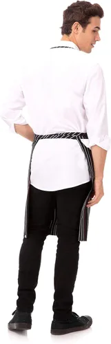 Vista 3 de Chef Works Delantal con babero a rayas unisex