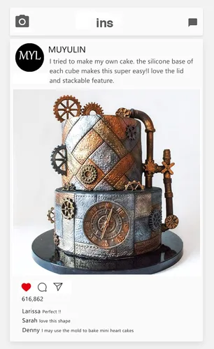 Vista 5 de Steampunk Gear - Moldes de silicona, 3 paquetes de tubería de agua remachada placa de metal molde de chocolate para decoración de pasteles