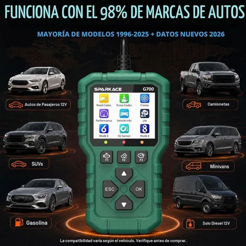 Vista 8 de Launch Escáner G700 OBD2, lector de código del coche con datos en vivo