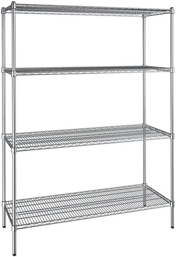 Vista 286 de Kit de 4 estantes de epoxi verde NSF de 21 x 72 pulgadas con postes de 86 pulgadas, estantería de almacenamiento resistente, kit de estantería