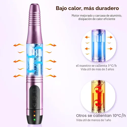 Vista 8 de COSLUS Taladro de uñas inalámbrico con lima eléctrica: profesional para uñas acrílicas, gel, polvo adhesivo, portátil, kit de máquina de taladro