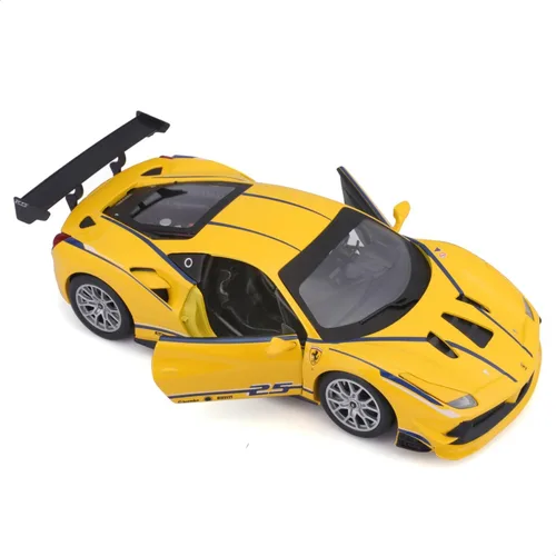 Vista 2 de Bburago 18-26307 Ferrari Racing 488 Challenge Coche coleccionable fundido a presión a escala 1:24, amarillo