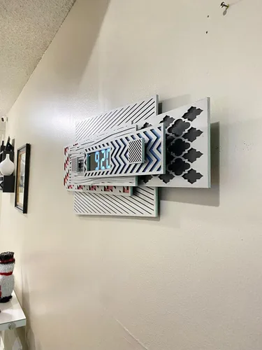 Vista 5 de Rocket Reloj de pared digital 3D "Colección de diseño especial de reloj de pared 2023