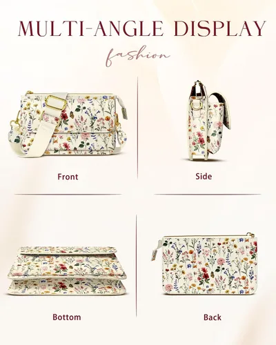 Vista 5 de Bolso cruzado para teléfono celular para mujer, bolso de cuero para teléfono celular con correa ajustable para el hombro para niña