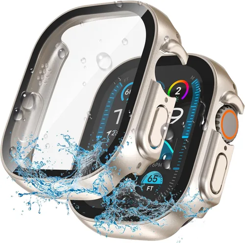 Vista 31 de YIJDACASE - Juego de 2 estuches impermeables para protector de pantalla de Apple Watch Series 10 Series 11 (2025) 46mm con vidrio templado
