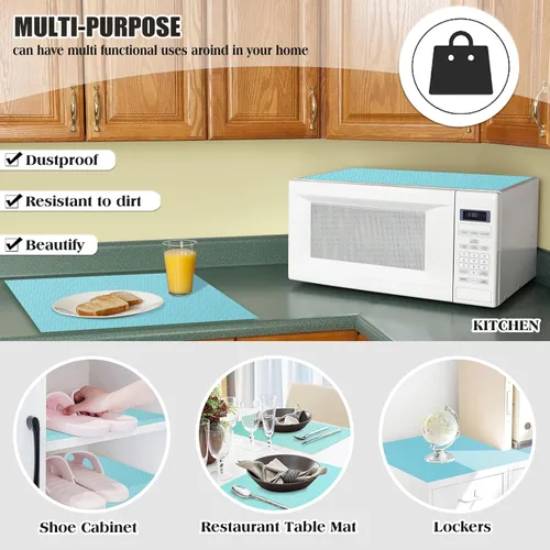 Vista 6 de 10 piezas de revestimientos para refrigerador, alfombrillas lavables para estantes de nevera, almohadillas para refrigerador para armario, gabinete