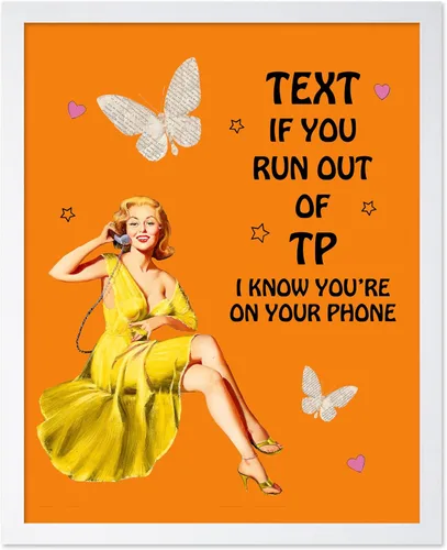 Vista 27 de Poster Master Pin Up Girl Poster - Better Late Than Ugly Print - Butterfly Art - Modern Art - Trendy Art - Gift for Men & Women - Funny Decor for