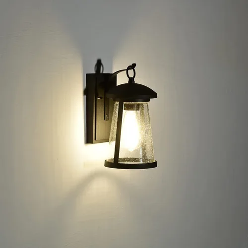 Vista 8 de Chloe Lighting Freya - Aplique de pared transitorio para exteriores, 1 luz, texturizado, negro, 11 pulgadas de altura