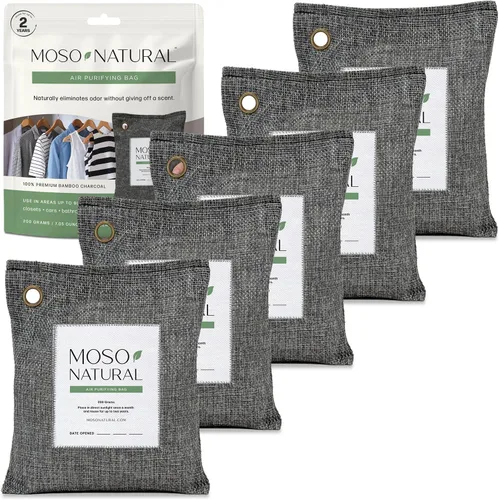 Vista 10 de Moso - Bolsa purificadora de aire natural de 7.05 oz, absorbente de olores de carbón, eliminador de olores de automóvil y desodorante de armario