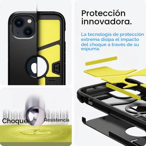 Vista 3 de Spigen Tough Armor [Tecnología de Protección Extrema] Diseñada para Funda iPhone 13 (2021) - Negro