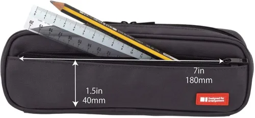 Vista 4 de Lihit Lab - Estuche para bolígrafos, 9.4 x 1.8 x 3 pulgadas Negro azabache