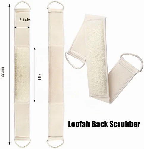 Vista 2 de FEBSNOW Esponjas exfoliantes de baño de ducha natural de lufa 4 piezas