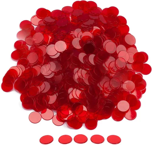 Vista 16 de GSE Games & Sports Expert Blue Bingo Chips, 1,000 piezas de 3/4 pulgadas de alto contraste transparente para juegos de bingo, fiestas