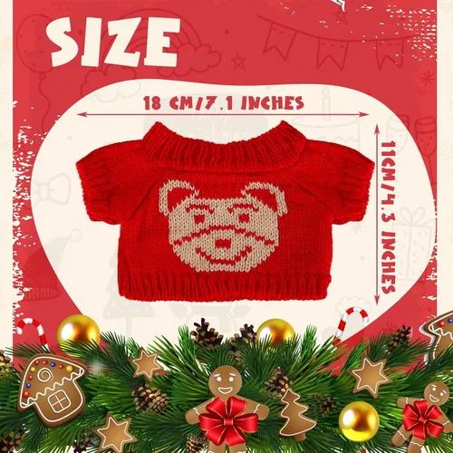 Vista 3 de Bencailor 10 piezas de ropa de muñeca de oso suéter de Navidad, accesorios de ropa para traje de oso de invierno, Navidad, fiesta de cumpleaños