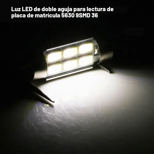 Vista 6 de 36mm Bombillas LED 6000K Blanco Puro Brillante para Luces Interiores de Coche, Libres de Errores, 9-SMD 5630 Chipsets, DE3021, Bombilla para Luz
