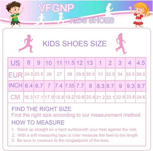 Vista 6 de VFGNP Sneakers for Boys and Girls, Kids Tennis Running Shoes, Lightweight Breathable Sport Athletic Shoe