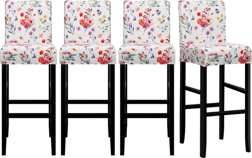 Vista 8 de Lellen Juego de 2 fundas para taburetes de bar, fundas jacquard para taburetes de bar, fundas deslizables elásticas para taburetes de bar