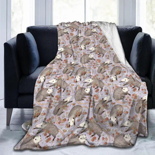 Vista 19 de Manta de franela con patrón de ciervo y oso, 50x40 pulgadas, unisex para adultos y niños, para todas las estaciones, estilo Art Deco