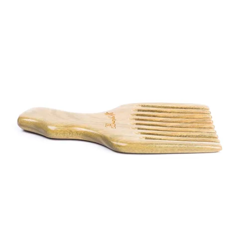 Vista 5 de Breezelike Peine de madera para cabello rizado, peine de madera de dientes anchos naturales para cabello rizado, peine de madera de sándalo sin