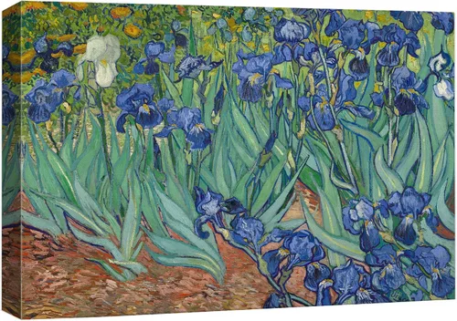 Vista 8 de Van Gogh - Lienzo con diseño giclée de olivos con cielo amarillo y sol, arte de pared de galería, estirado y enmarcado, listo para colgar, 24 x 36