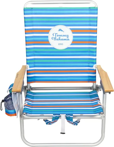 Vista 3 de Tommy Bahama 4-Position Extended seat Height Easy in-Easy Out Folding Backpack Beach Chair