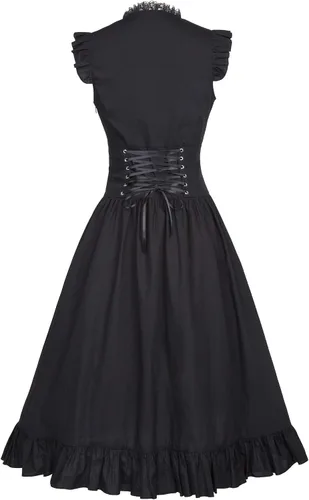 Vista 3 de Belle Poque Steampunk - Vestigo gótico victoriano convolantes y sin mangas